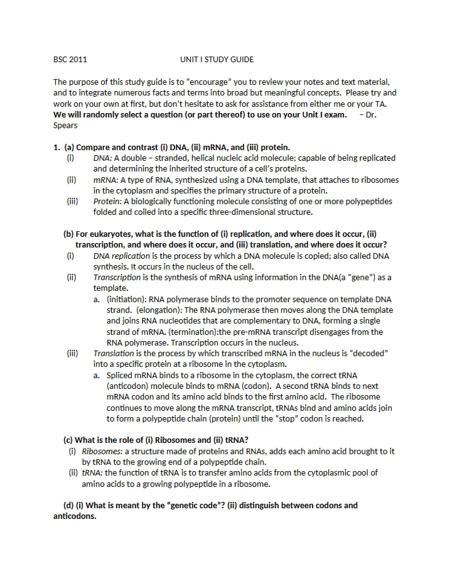 Key Concepts Outline