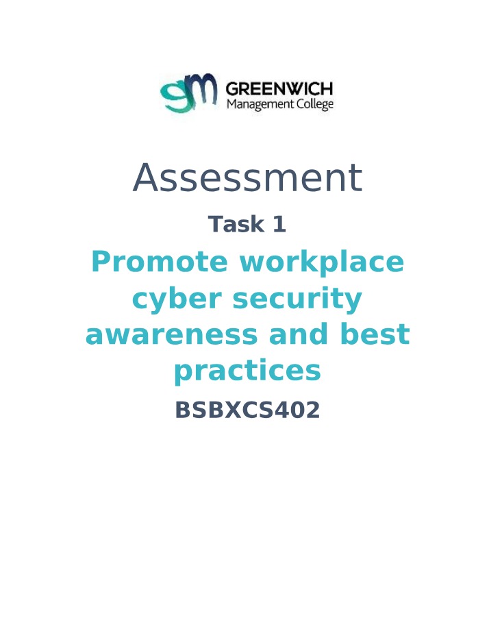 Promoting Best Practices for Workplace Cyber Security Awareness