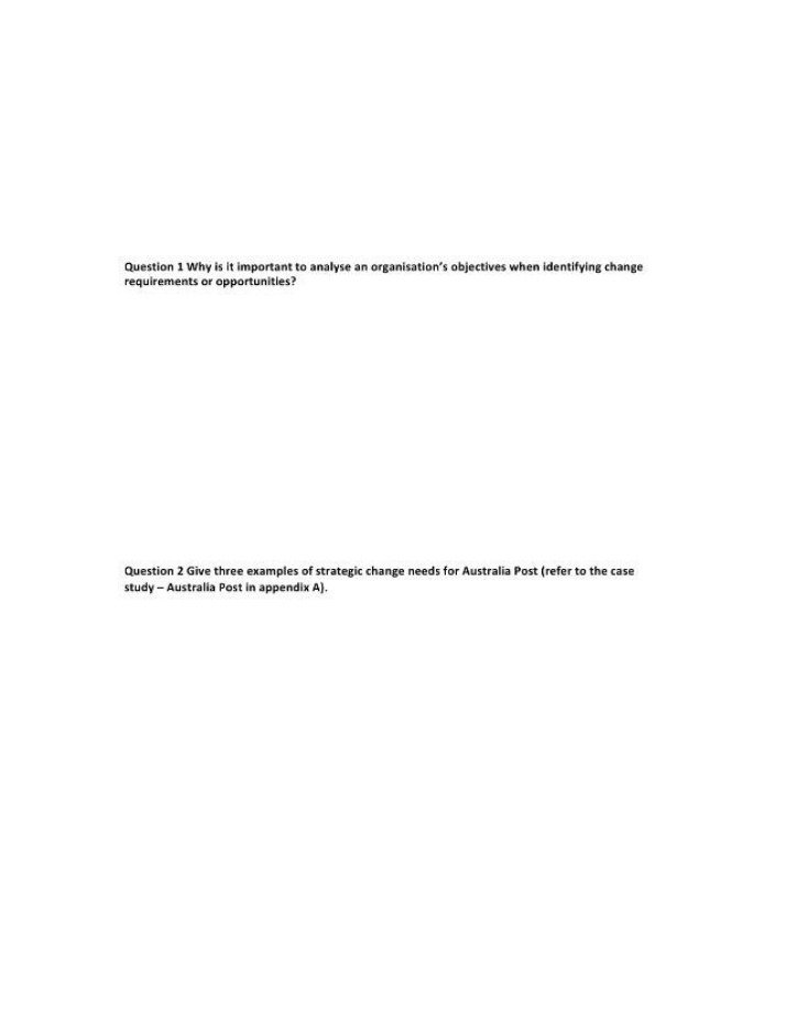 Organization's Objectives for Change Importance Analysis