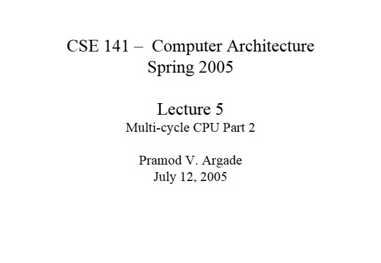 Presentation Five on Architecture