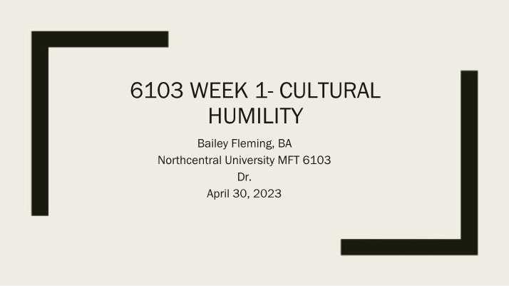 Cultural Humility in MFT Practice