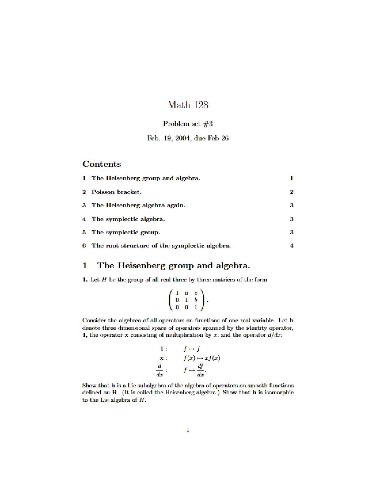 Lie Algebras Problem Set 3