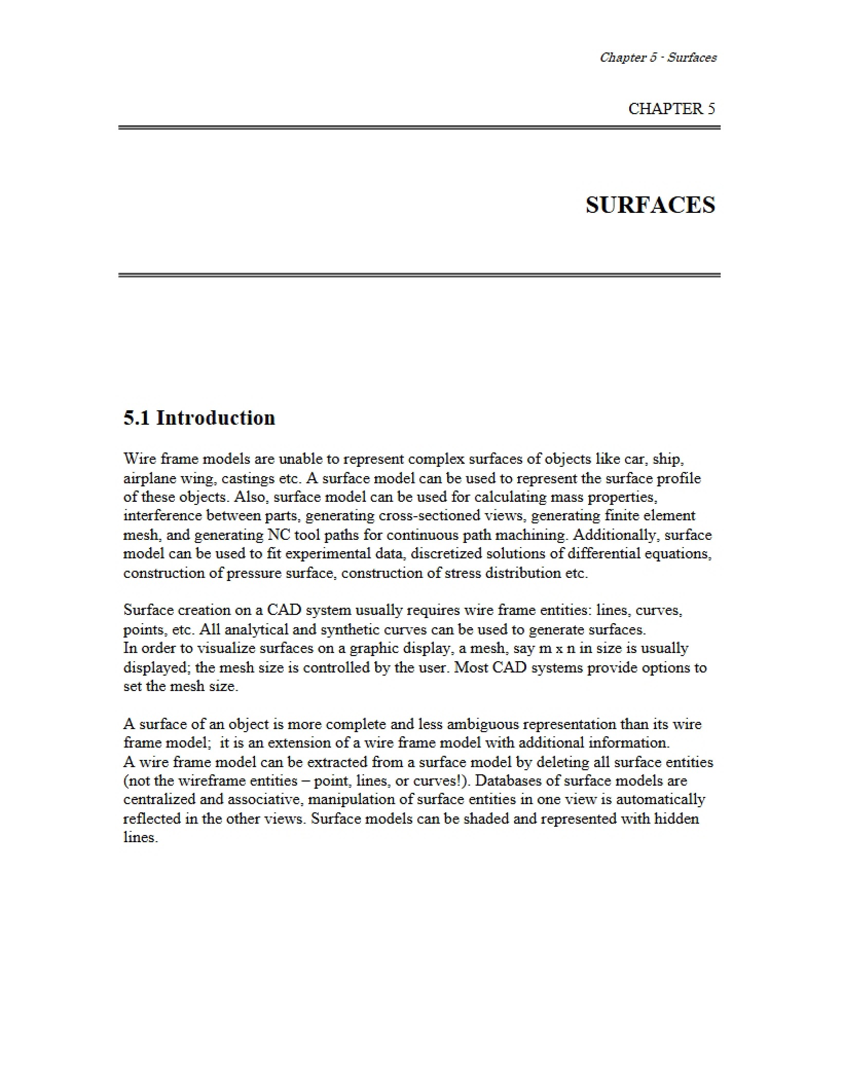 Surfaces (Chapter 5)