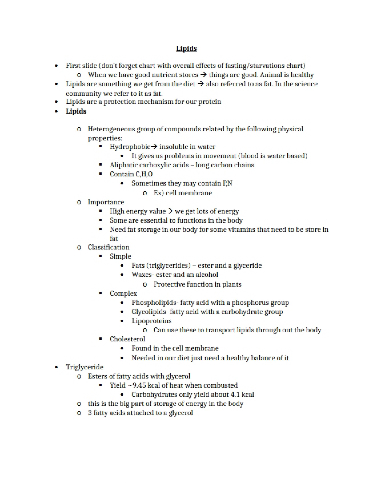 Lipids Introduction