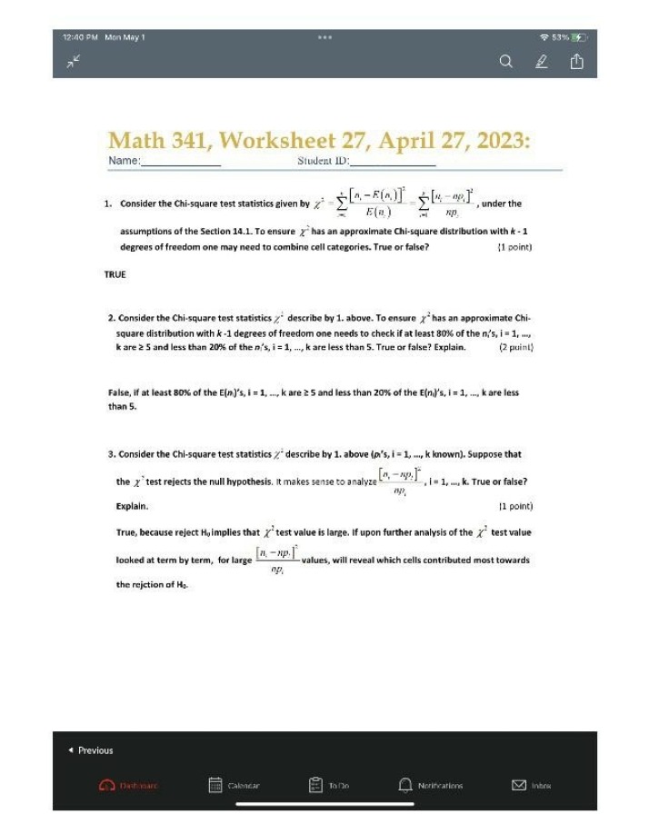 Worksheet 27 - April 27 2023