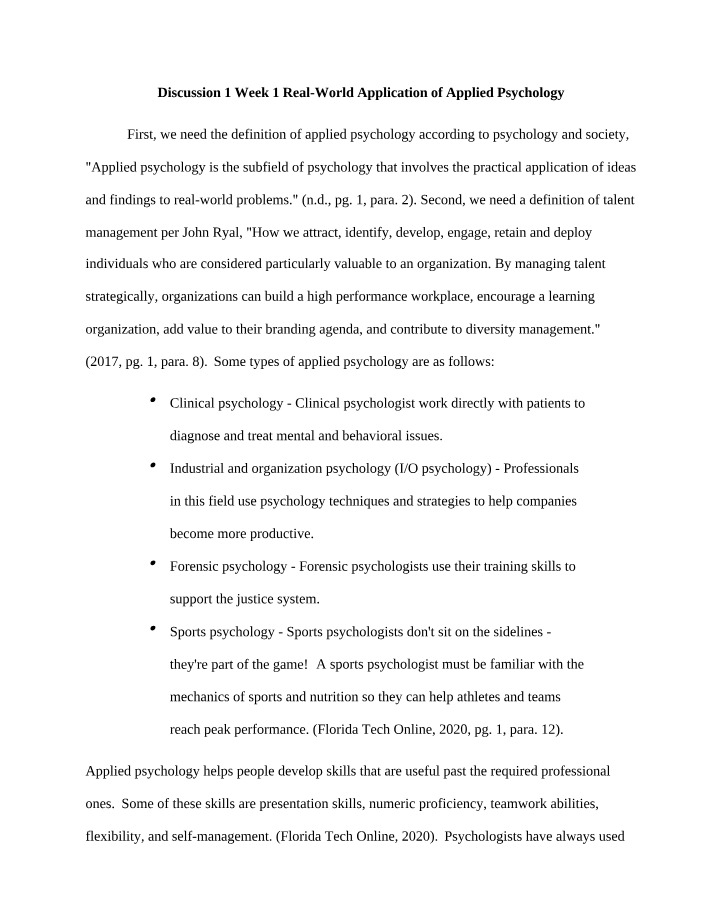 Real-World Application of Applied Psychology for Problem Solving