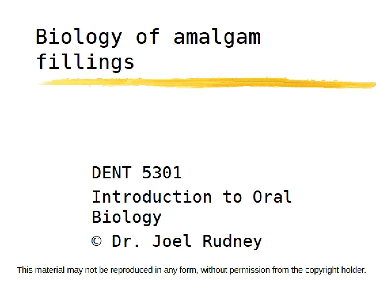 Amalgam Filling Biology