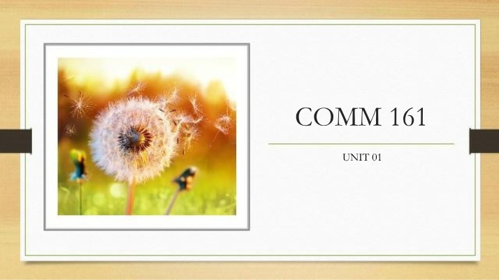 Summer 2022 - COMM 161 Unit 01