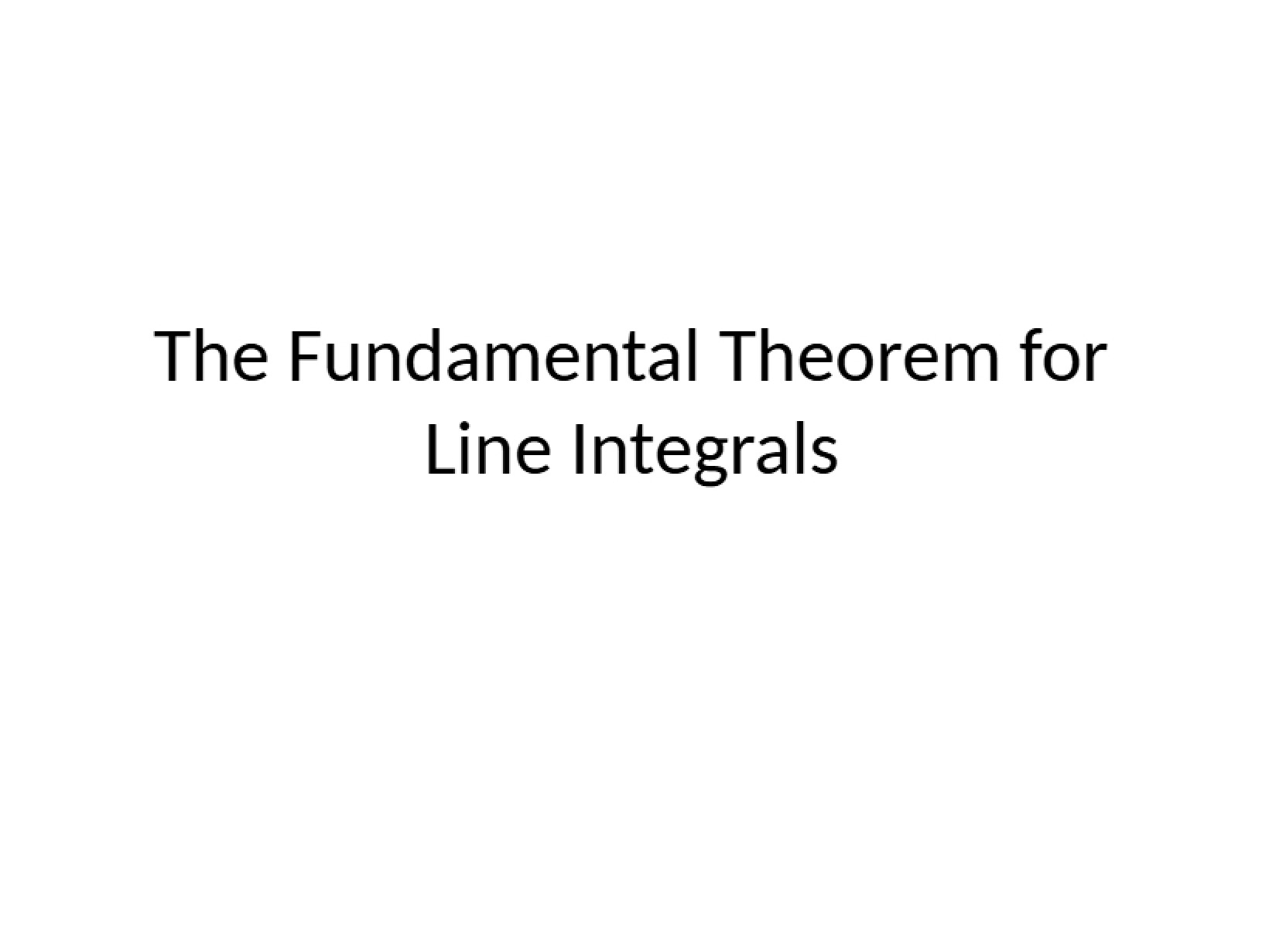Scalar Function Line Integrals