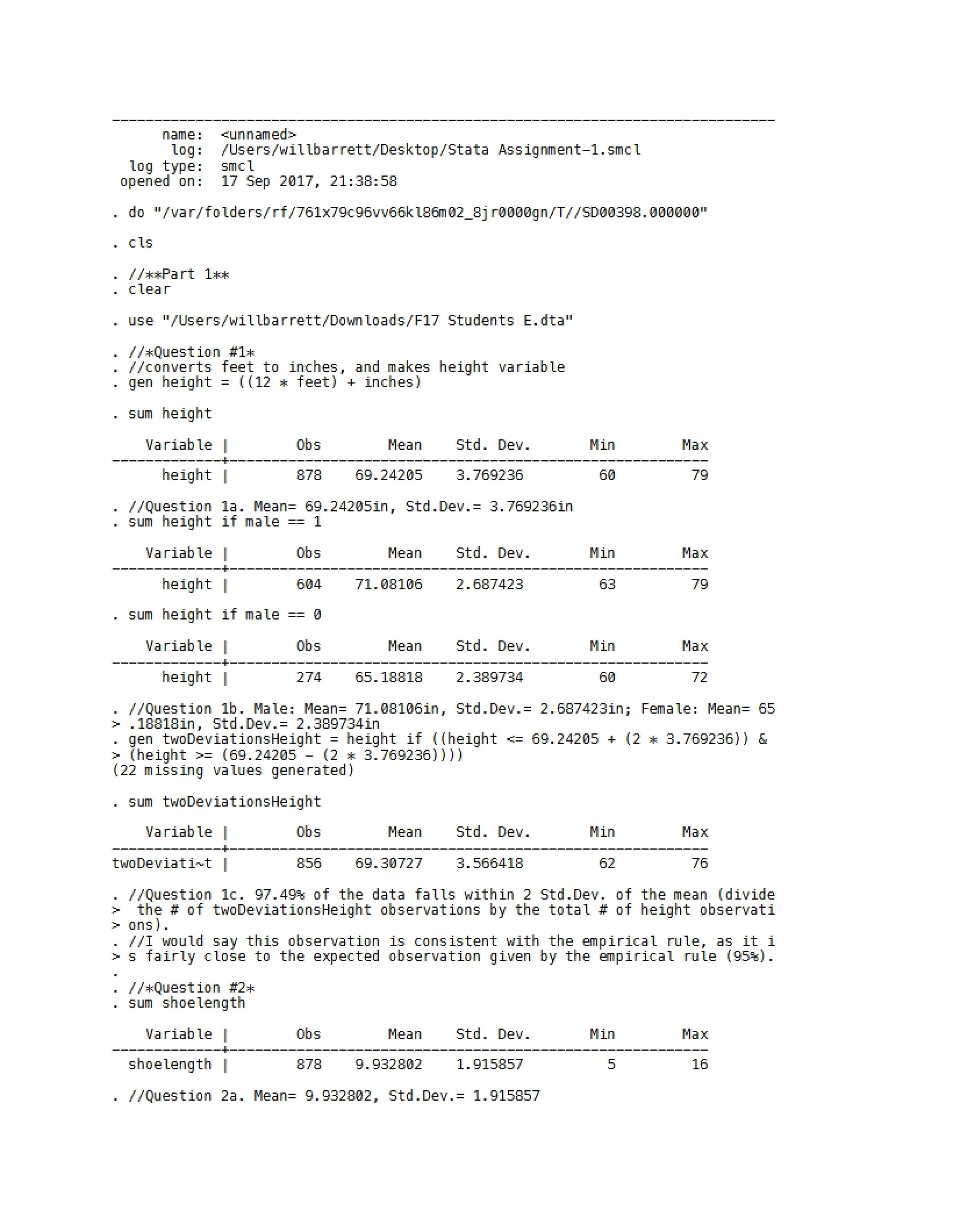 First Stata Assignment