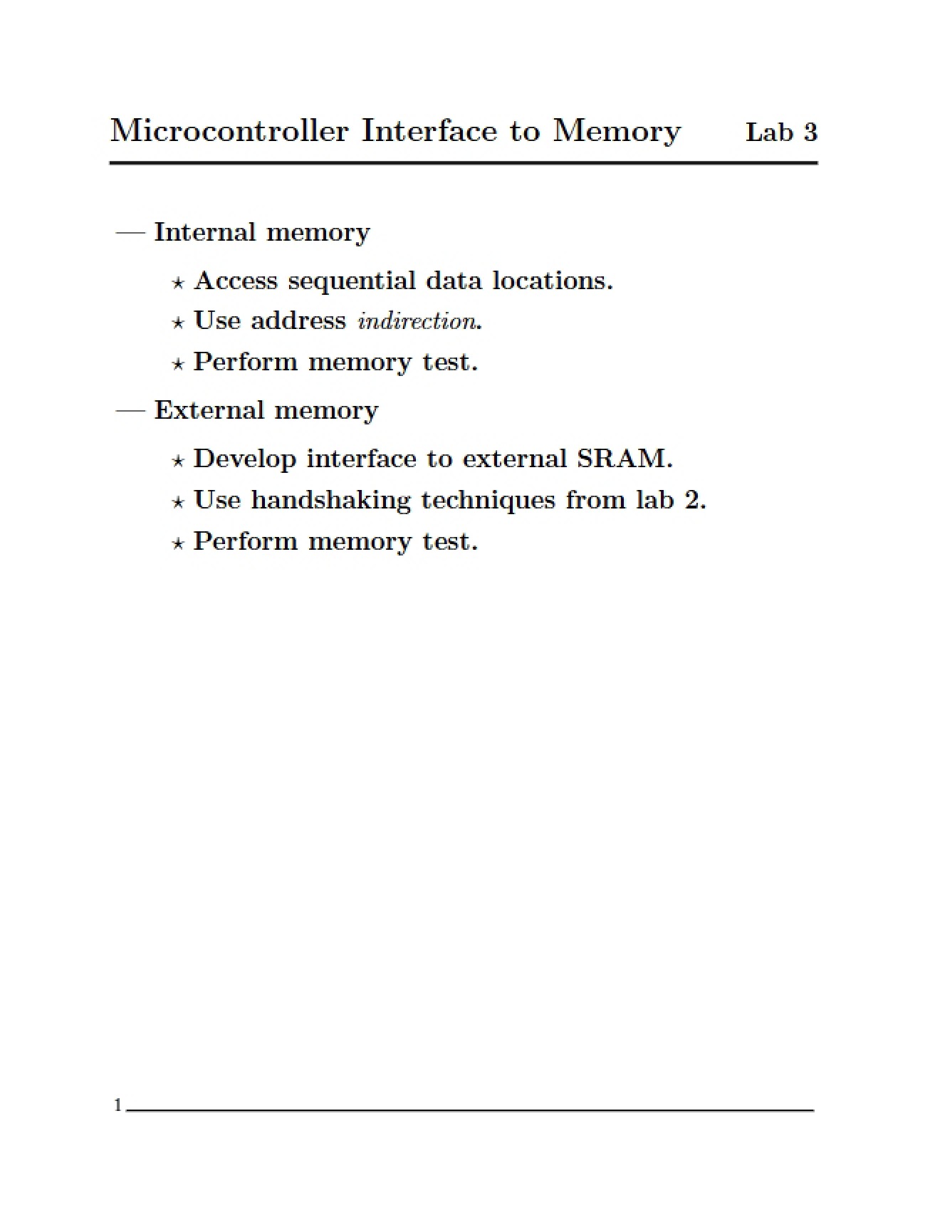 Memory Interface for Microcontrollers