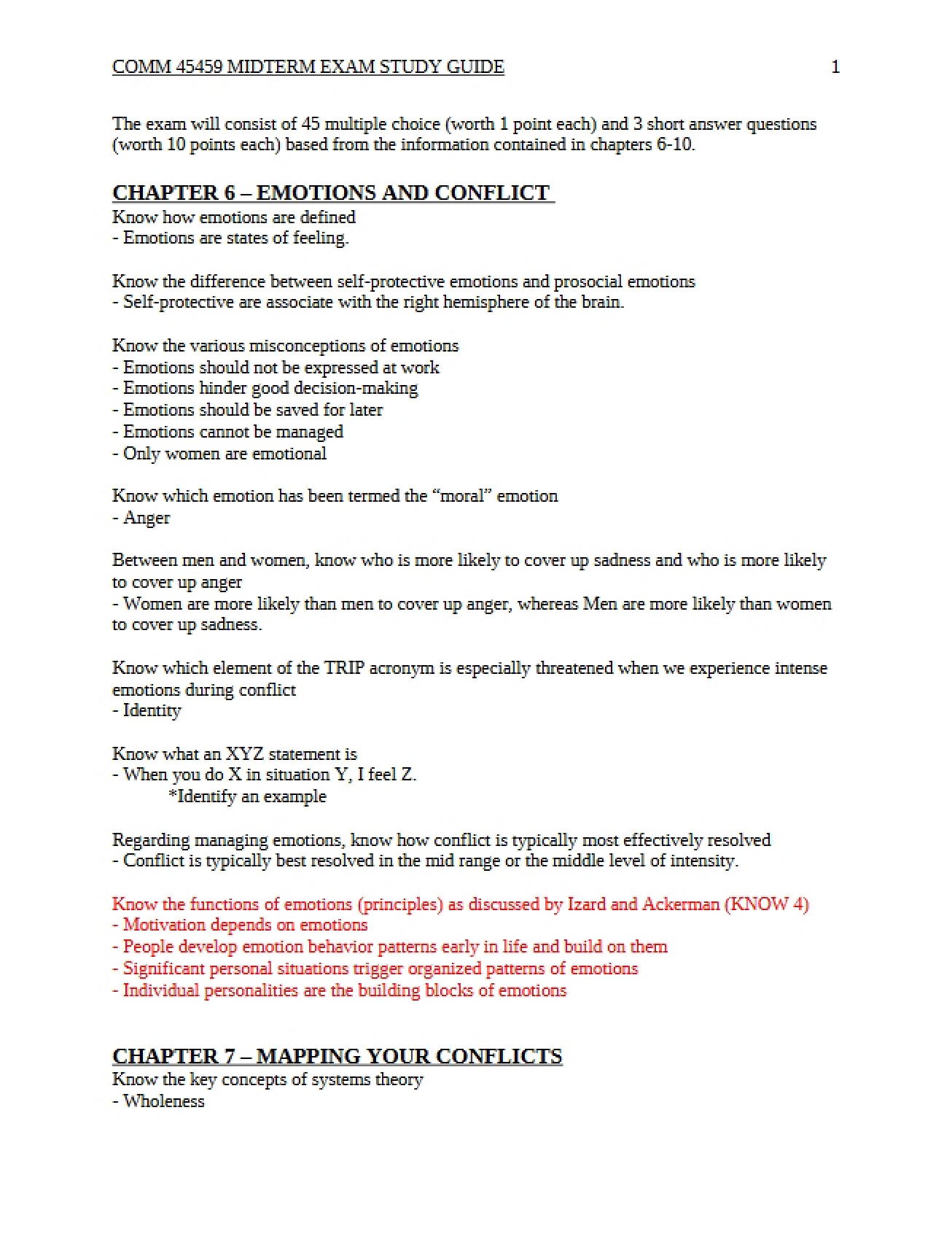 Conflict and Emotions Chapter Six