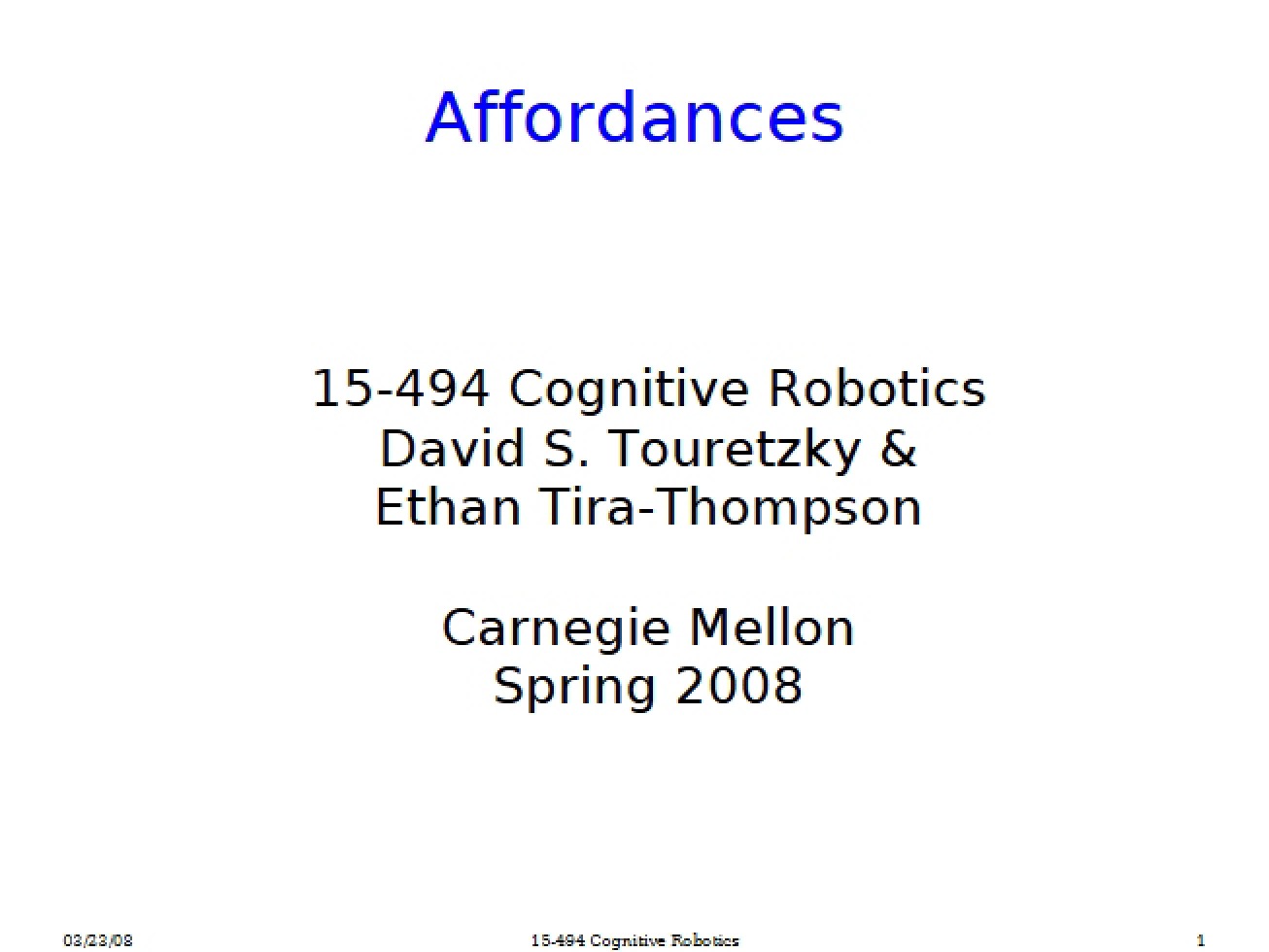 Affordances - Part 1
