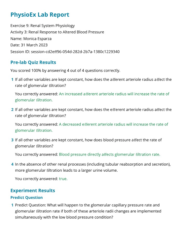 Renal Response to Altered Blood - Renal System Physiology
