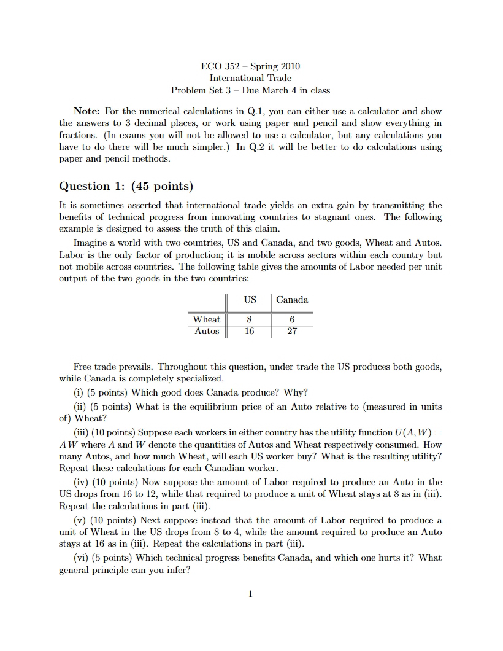 Third Problem Set