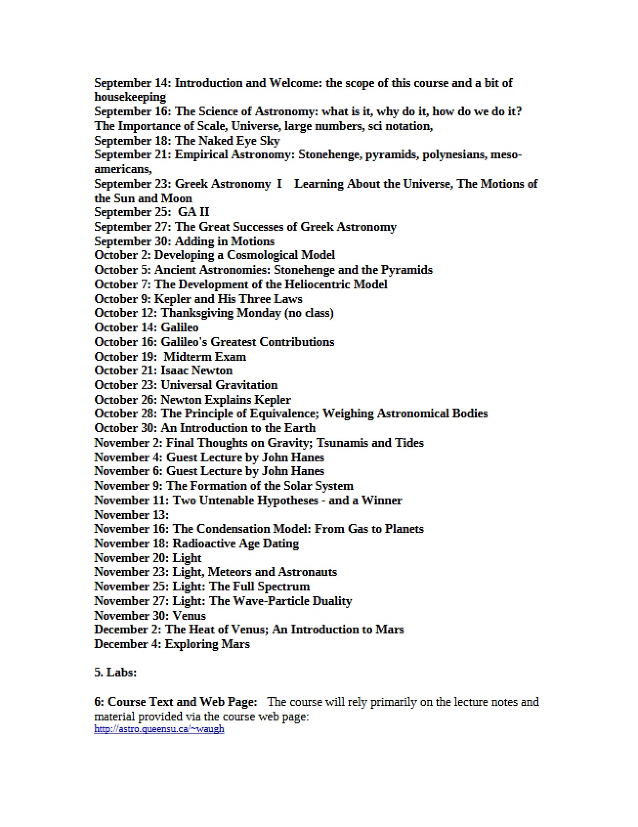 Course Schedule