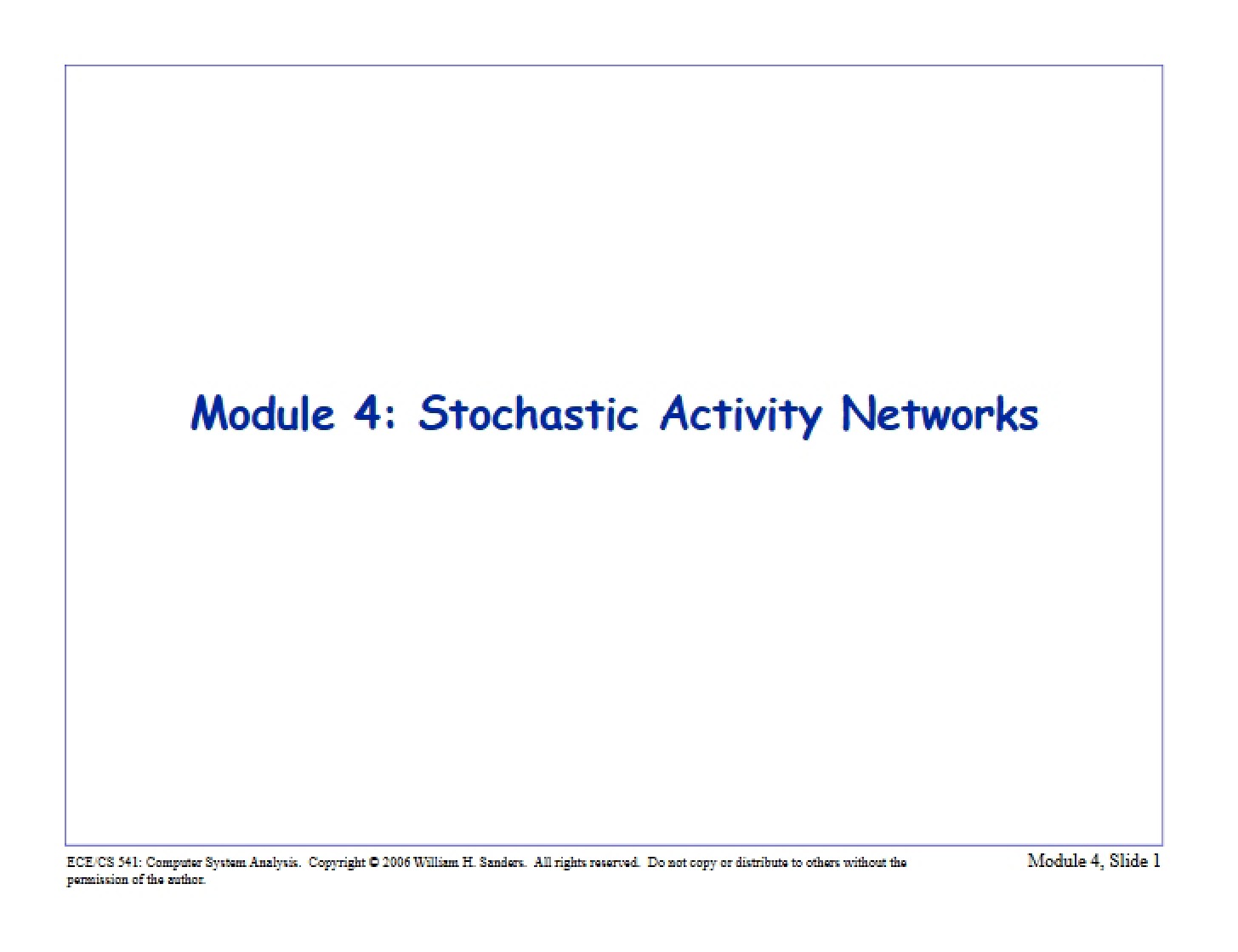 Networks of Stochastic Activity