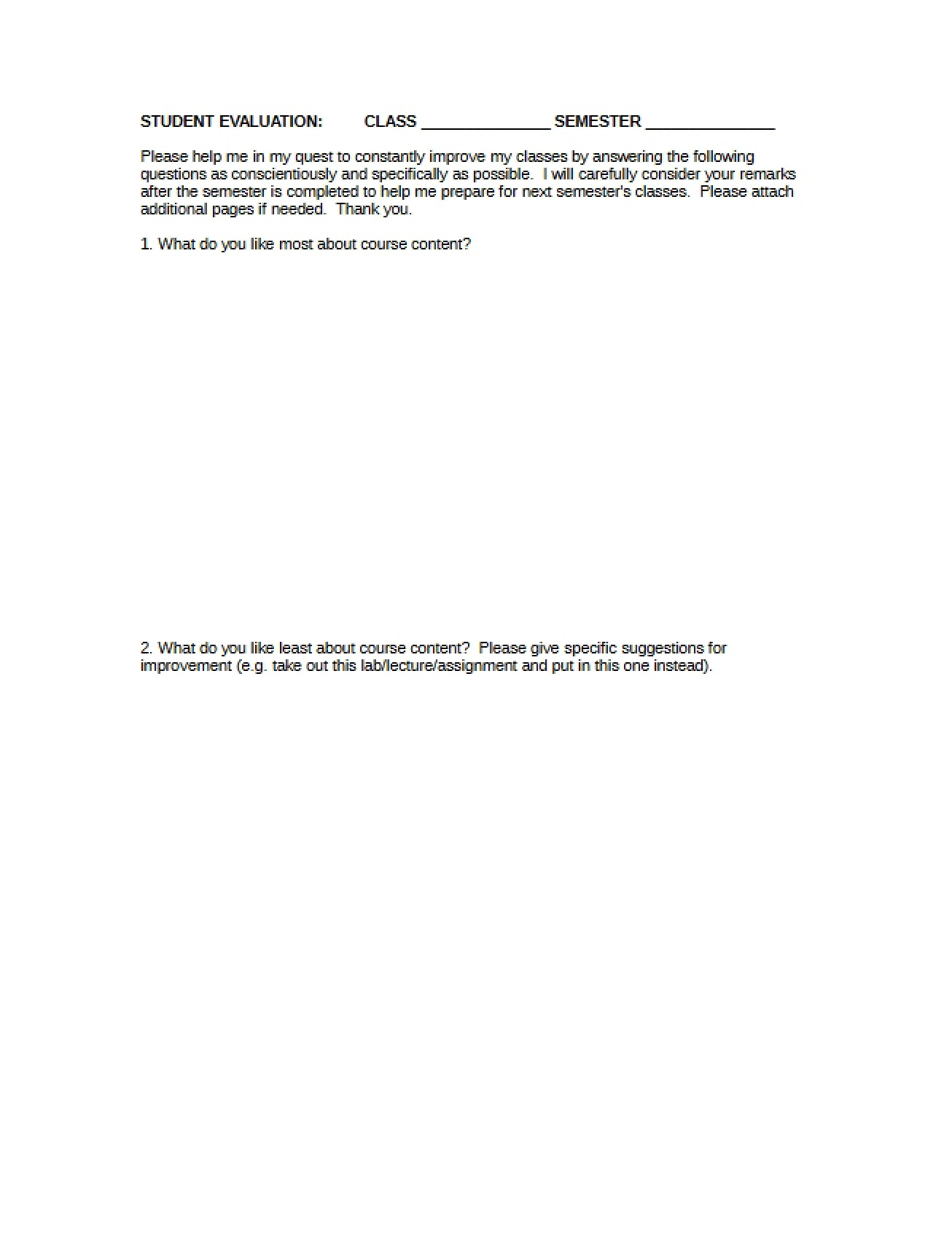 Evaluation of the Student