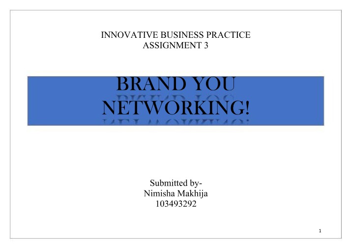 Personal Strengths and Networking Skills