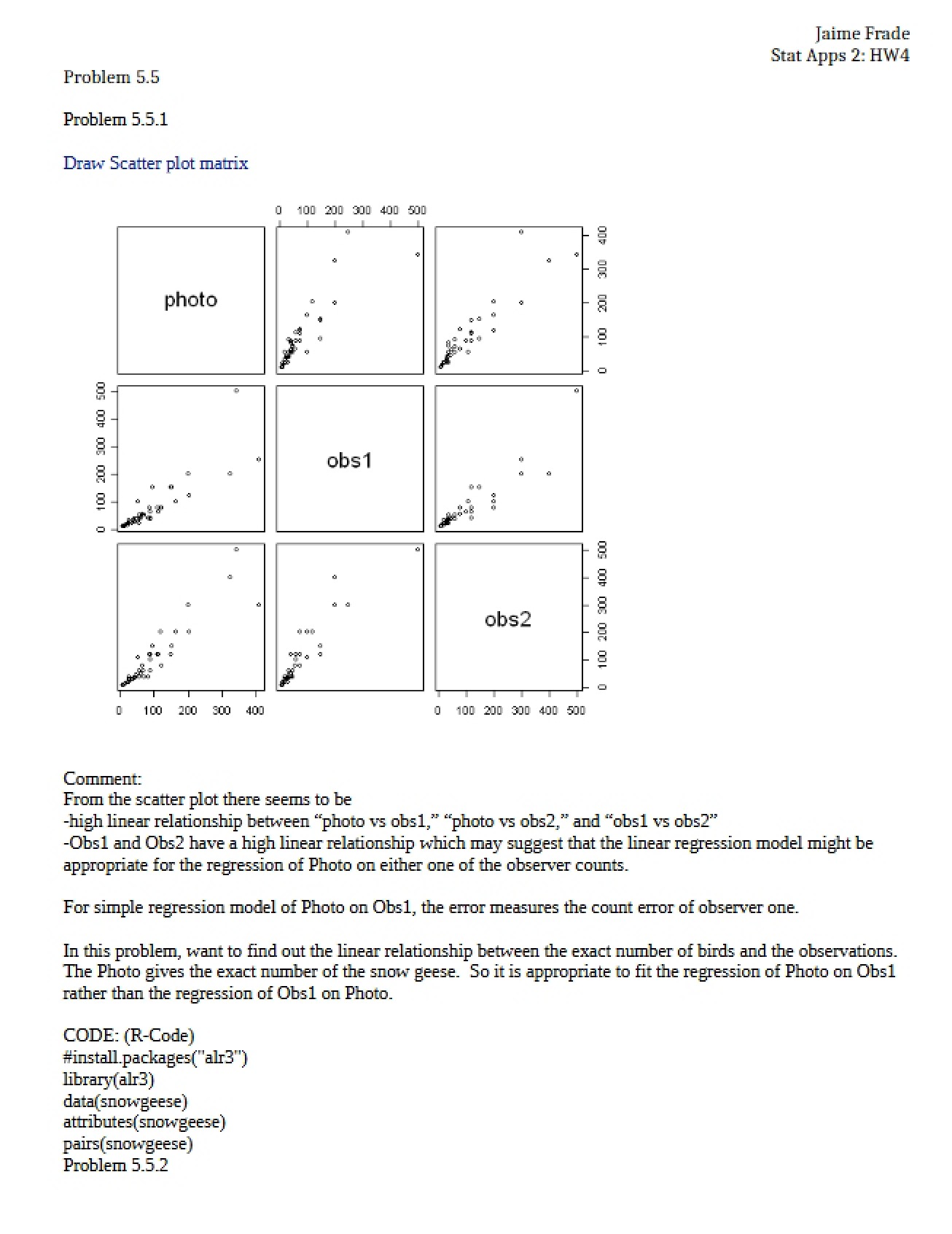 Assignment for Stats Apps II
