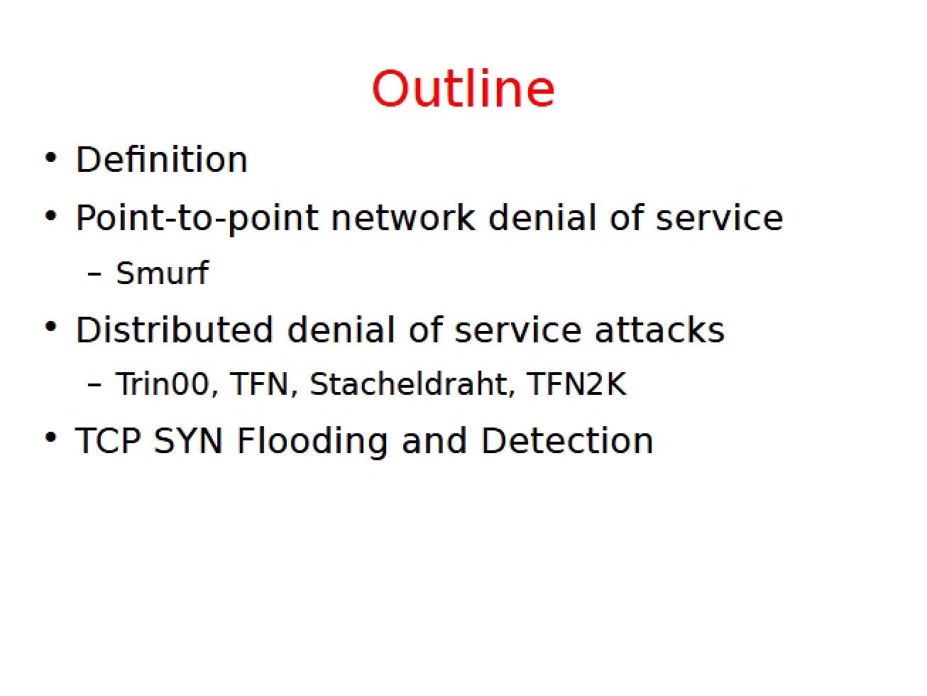 DoS Attack Defined
