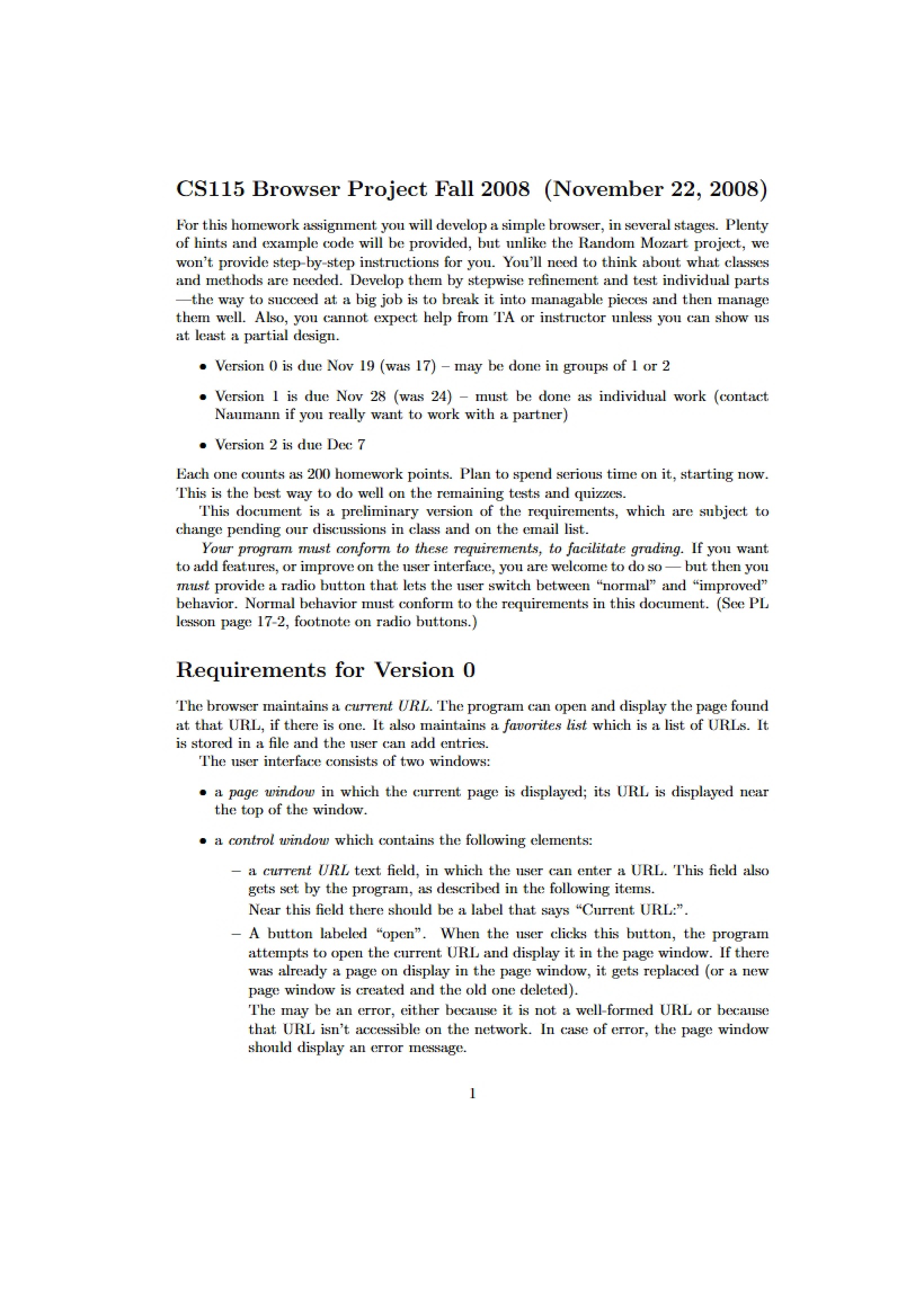 CS 115 Project Browser