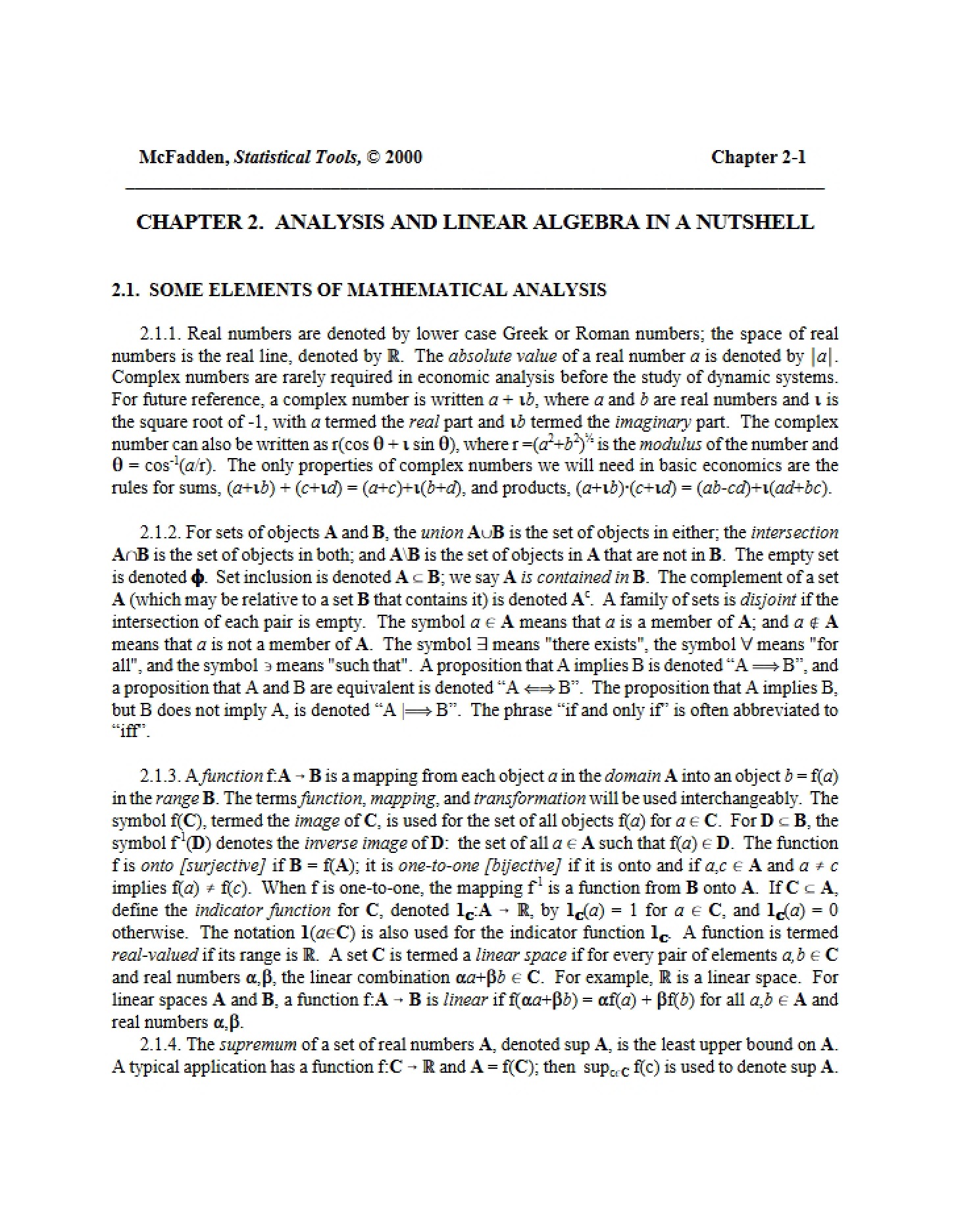 Linear Algebra and Analysis in a Nutshell