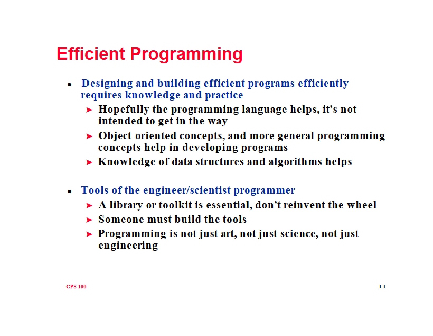 Programming Efficiency