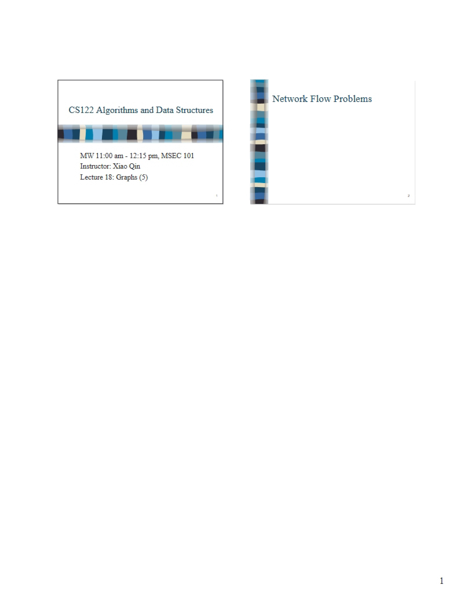 Eighteenth Lecture Data Structures
