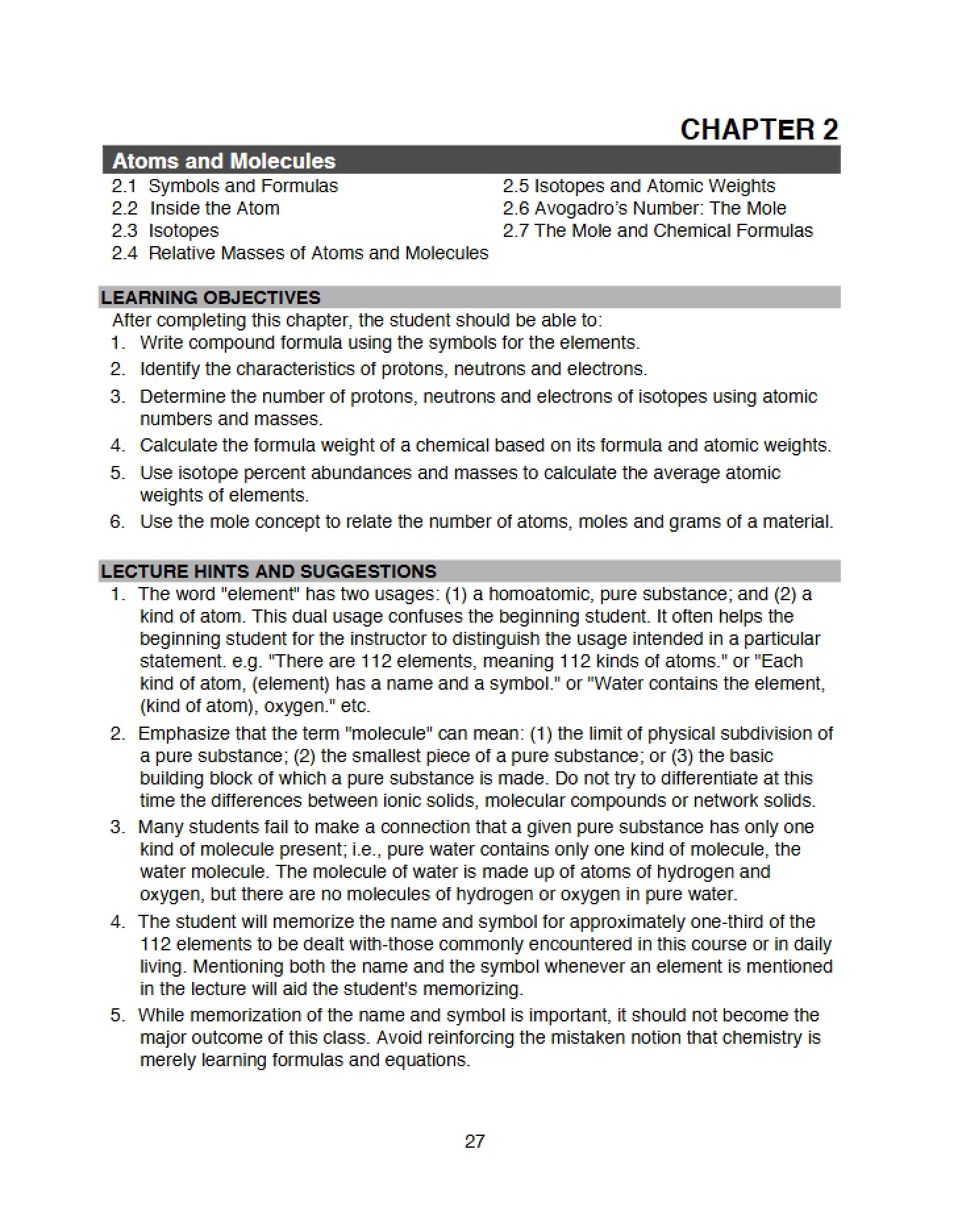 Lecture Notes for Chapter 2