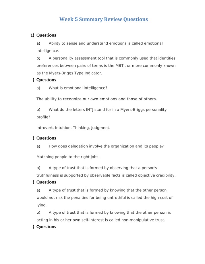 Week 5 Summary Review Questions Set B