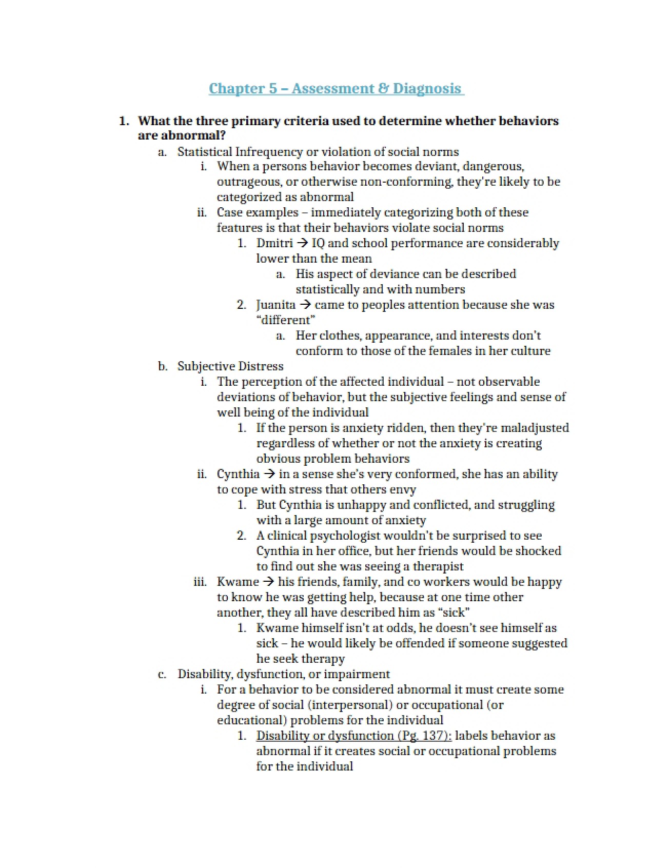 Diagnosis and Assessment in Clinical Psychology
