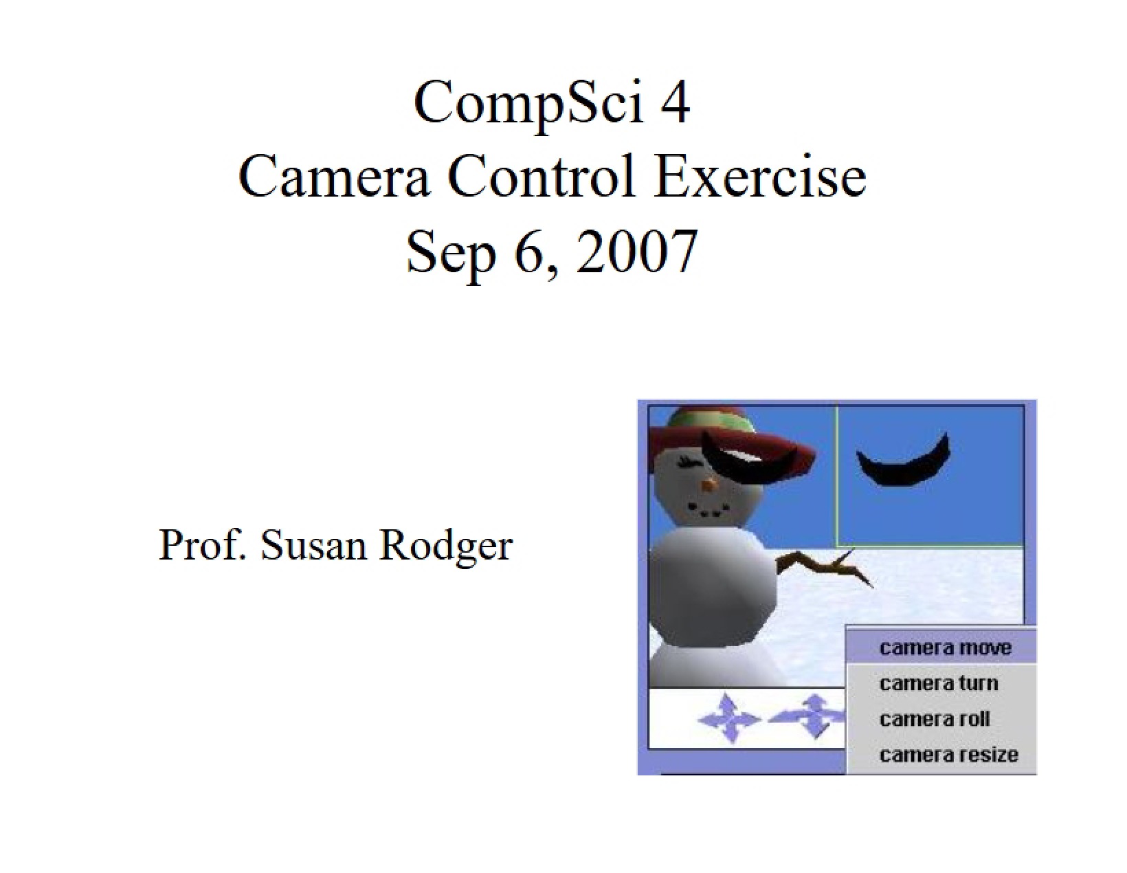 Exercise in Camera Control