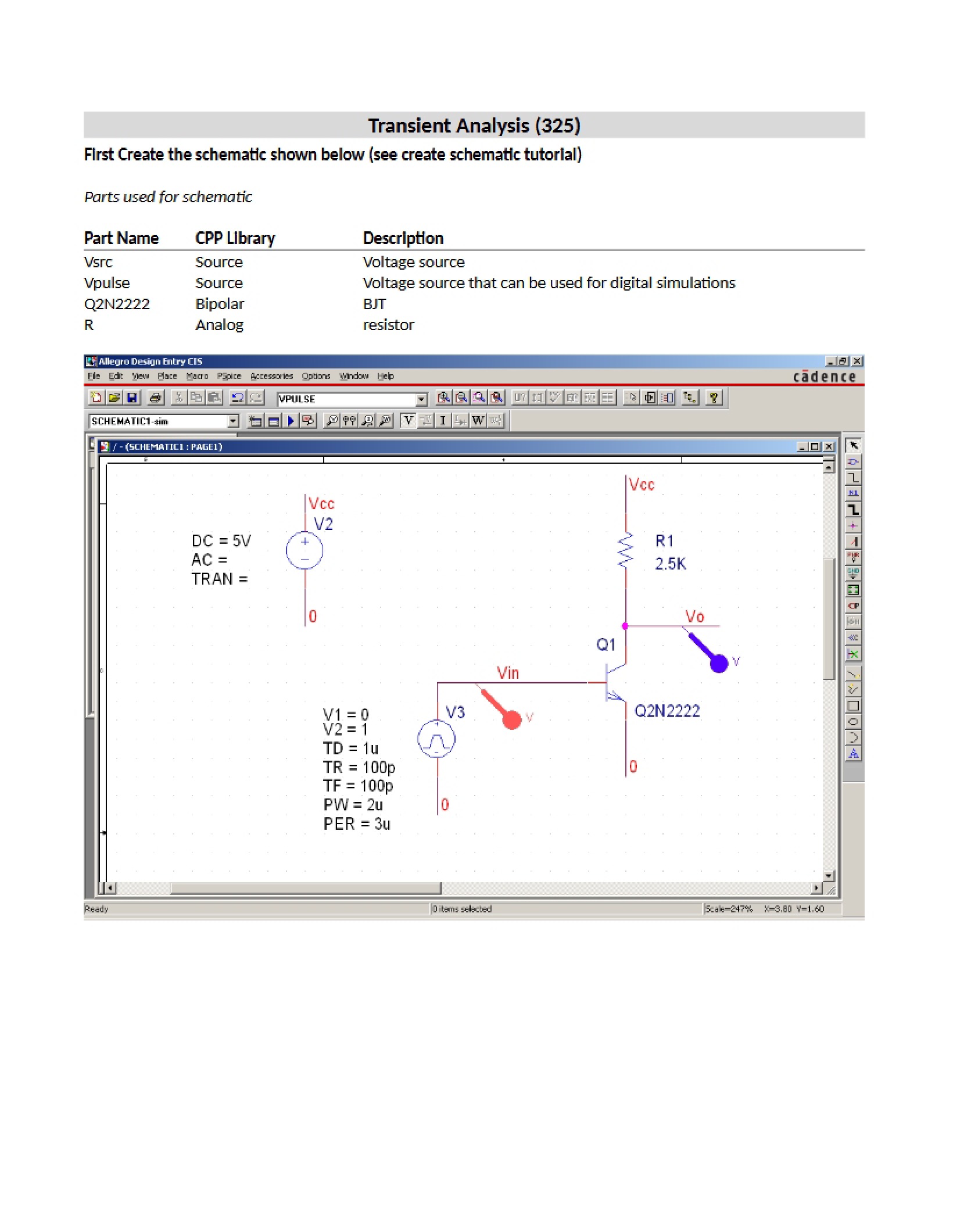 Transient Analysis in Digital Circuits