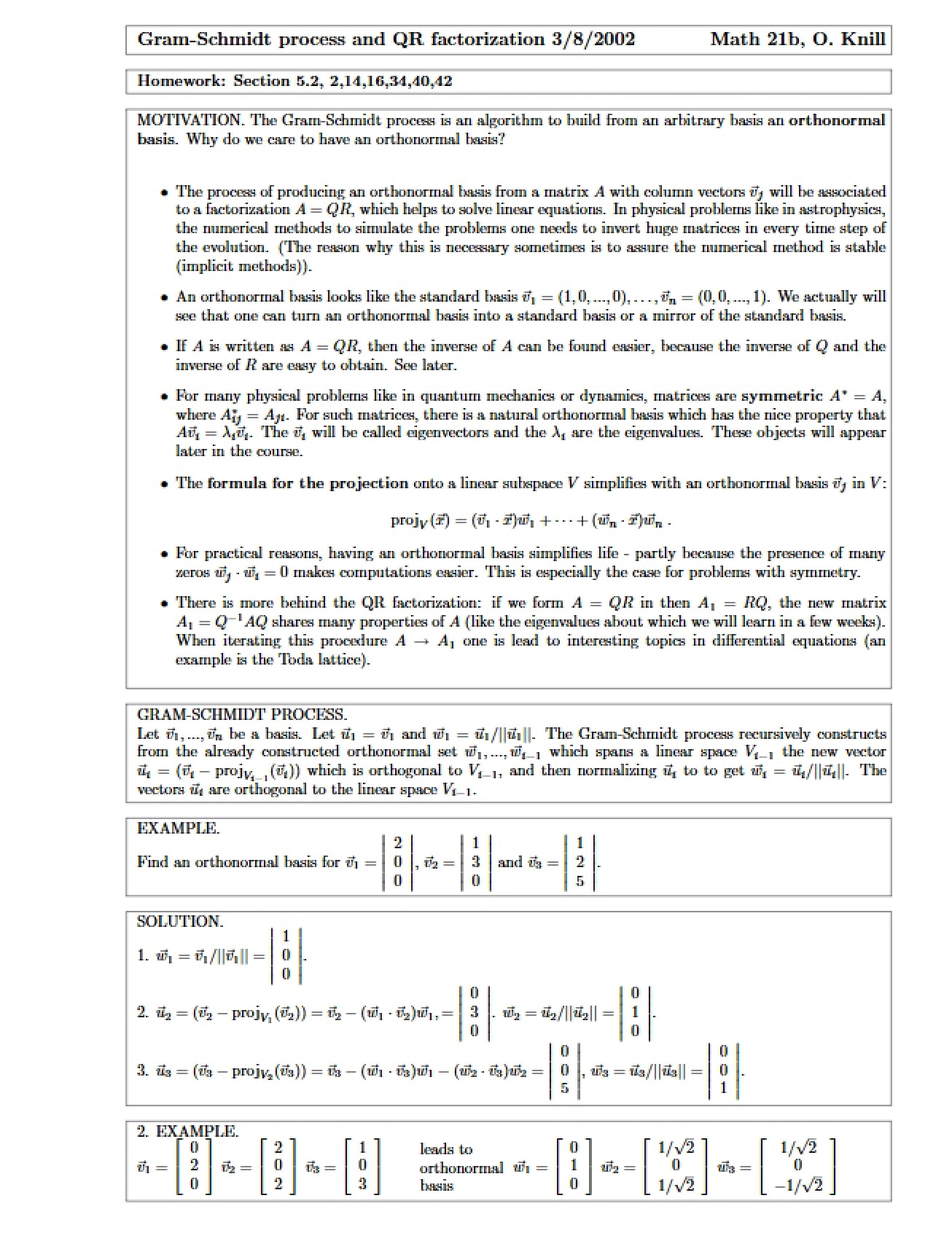 Orthogonalization and QR Factorization