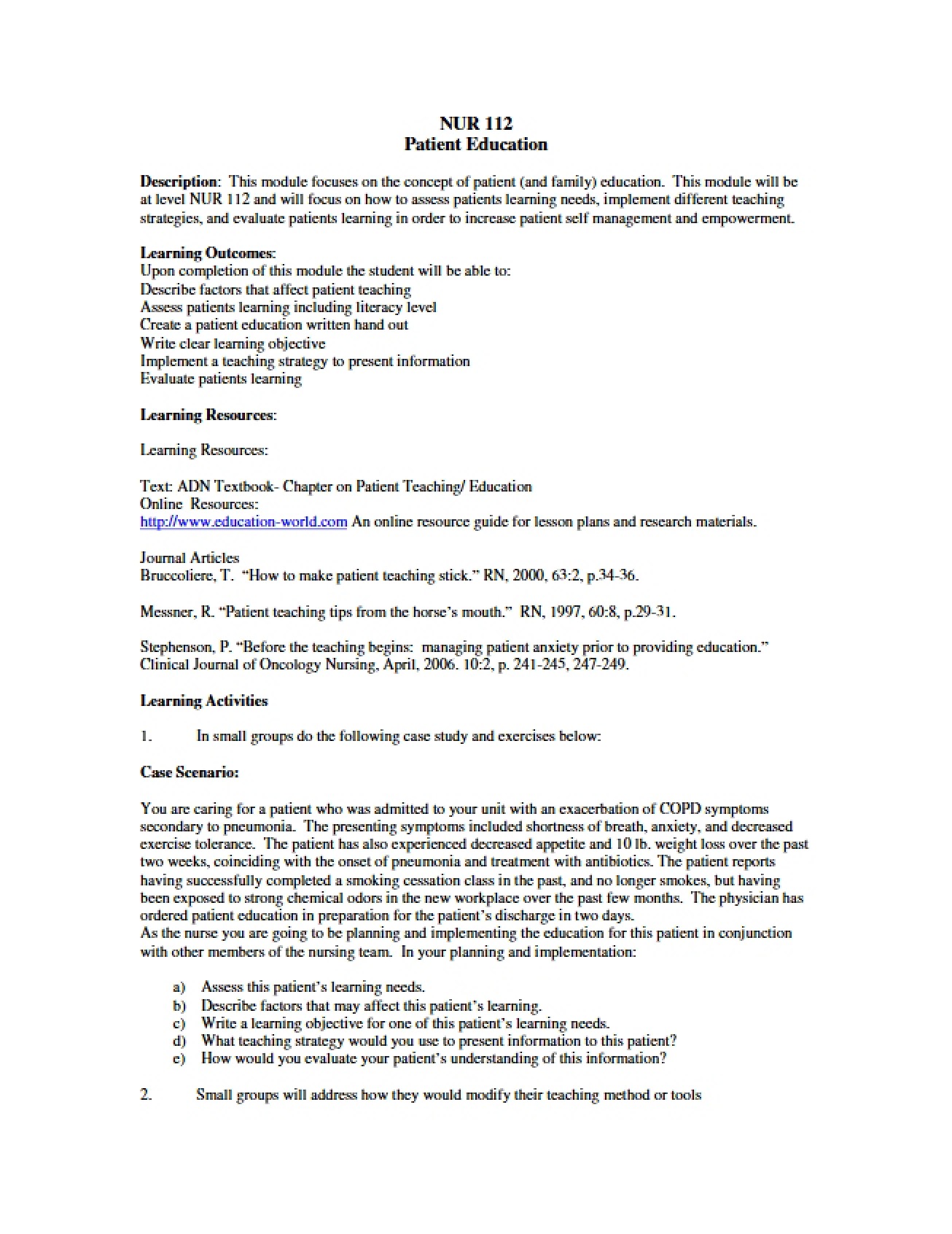 Module on Patient Education