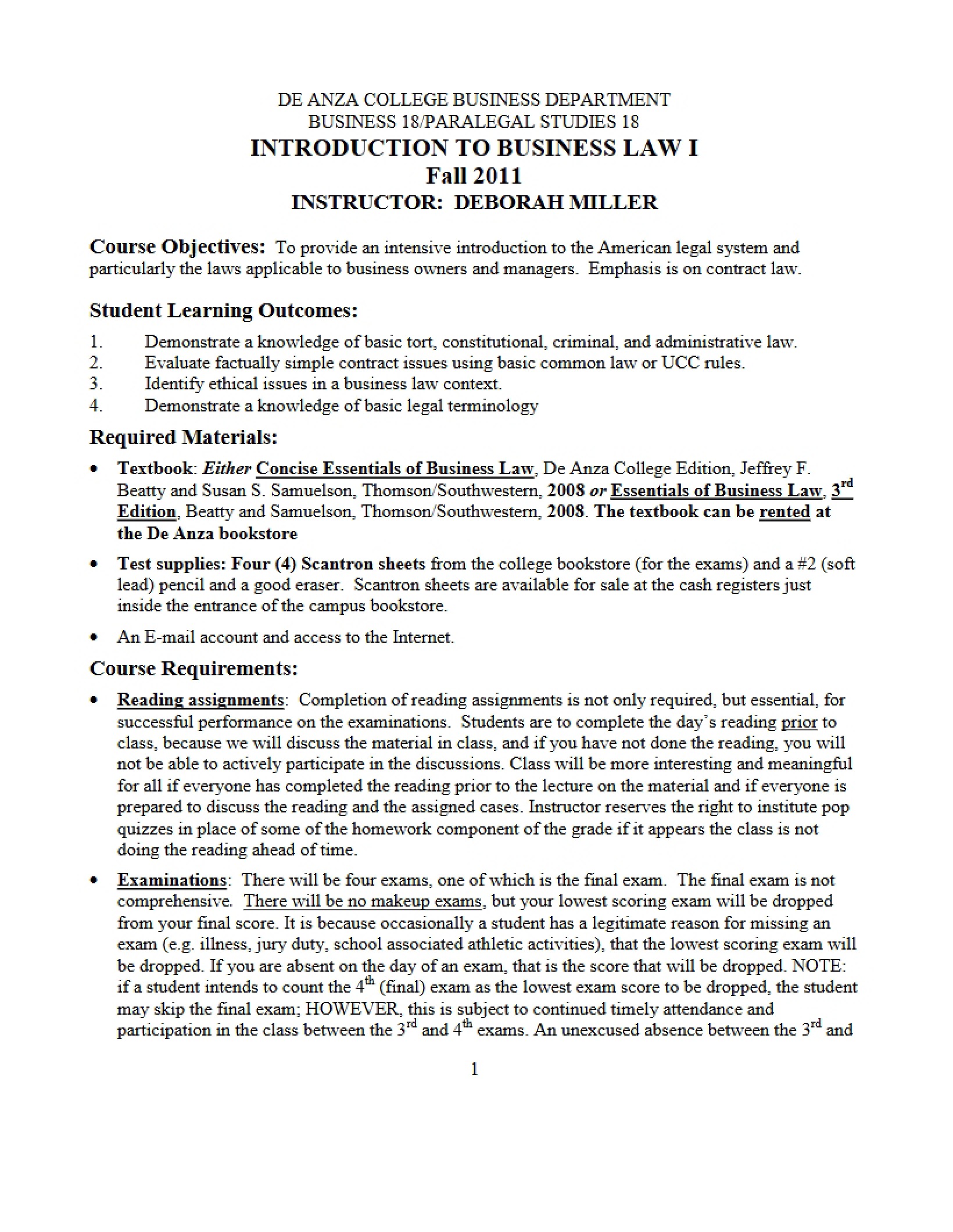 Fall 2011 Green Sheet