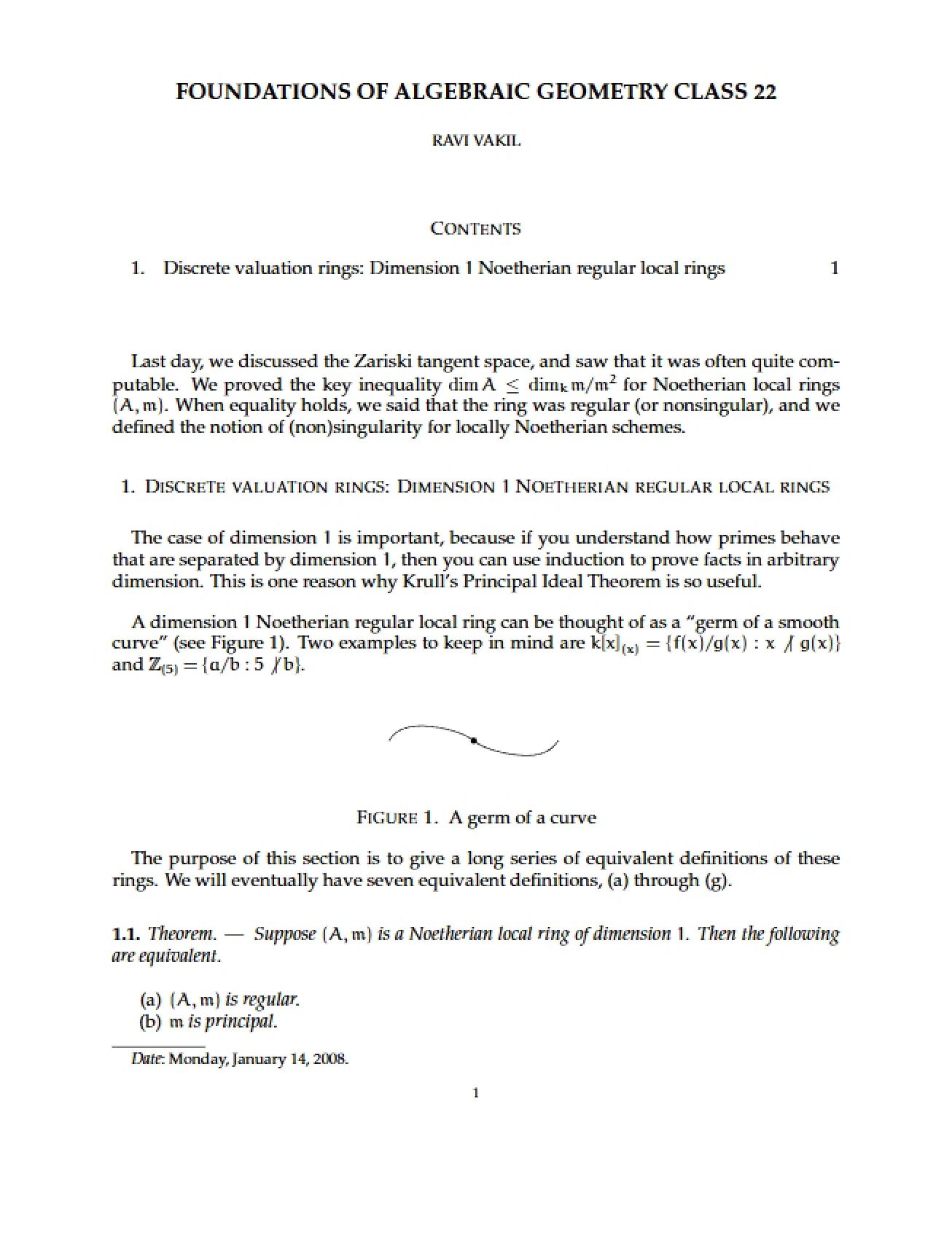 Algebraic Geometry Lecture Notes