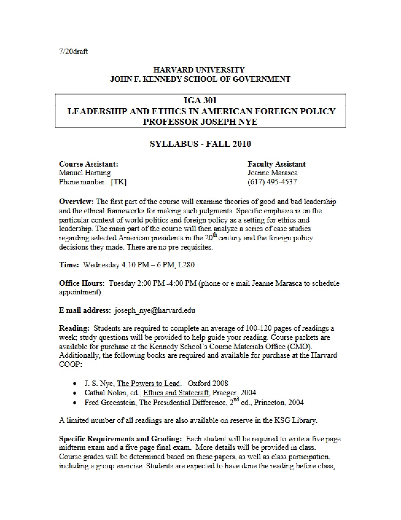 Energy Systems and Policy Syllabus