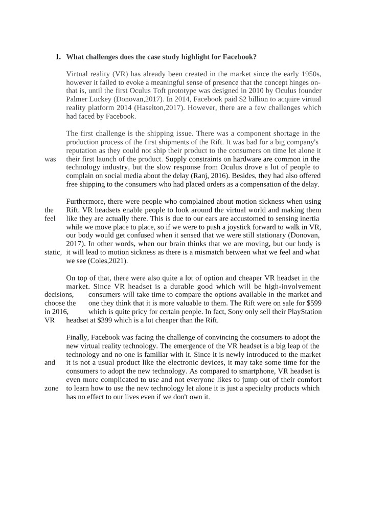 BUS124 Question 1