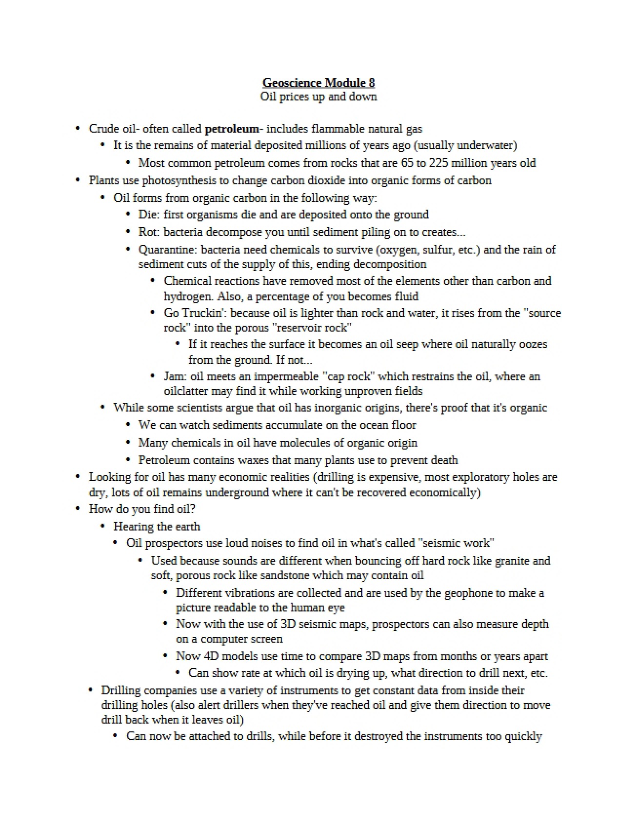 Module 8 Geoscience