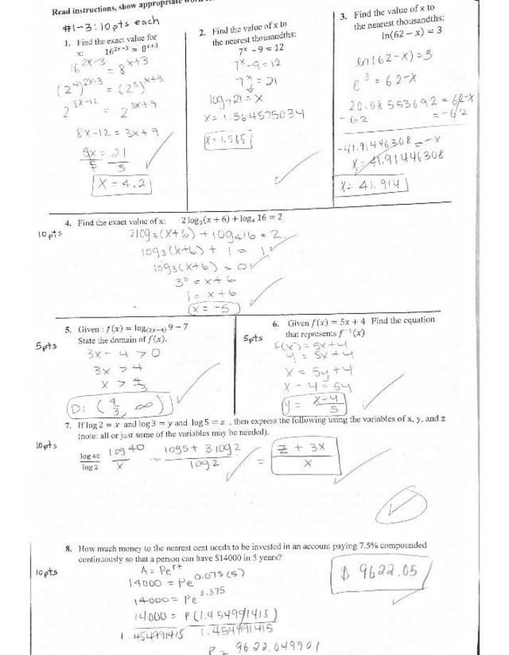 MATH215 Practice Test Answers