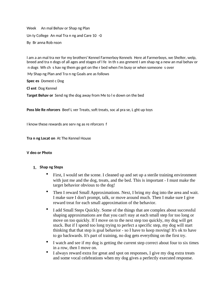 Shaping Plan for Training Dogs to Go to Bed - Step-by-Step Guide