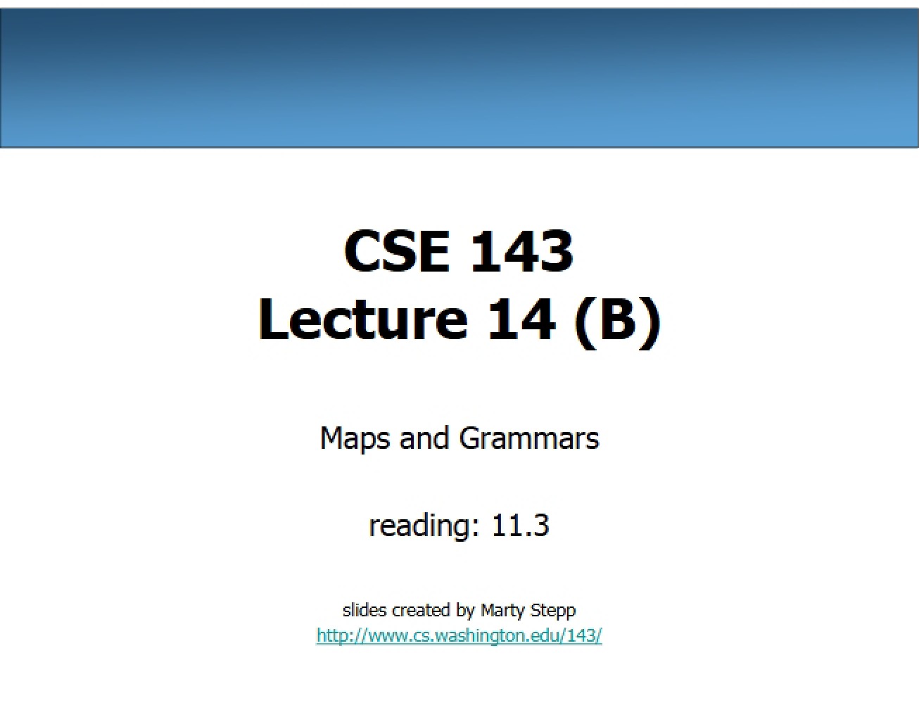 Notes from Lecture