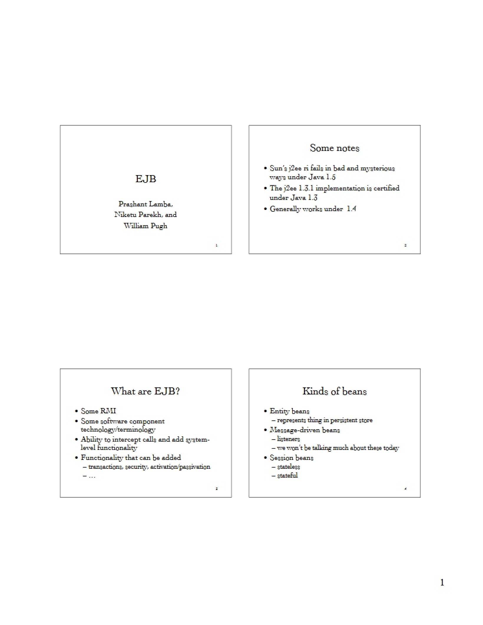EJB Overview