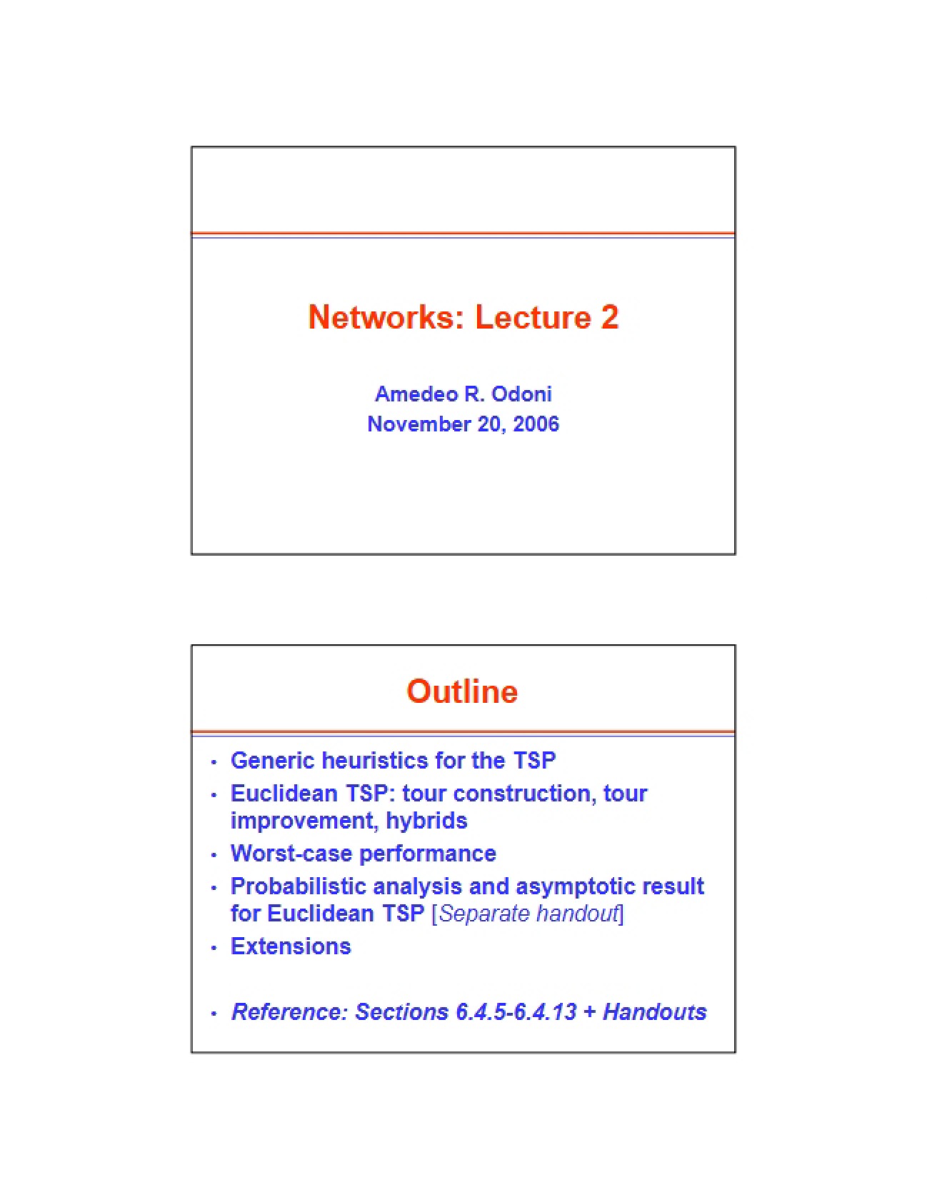 Lecture 2: Networks