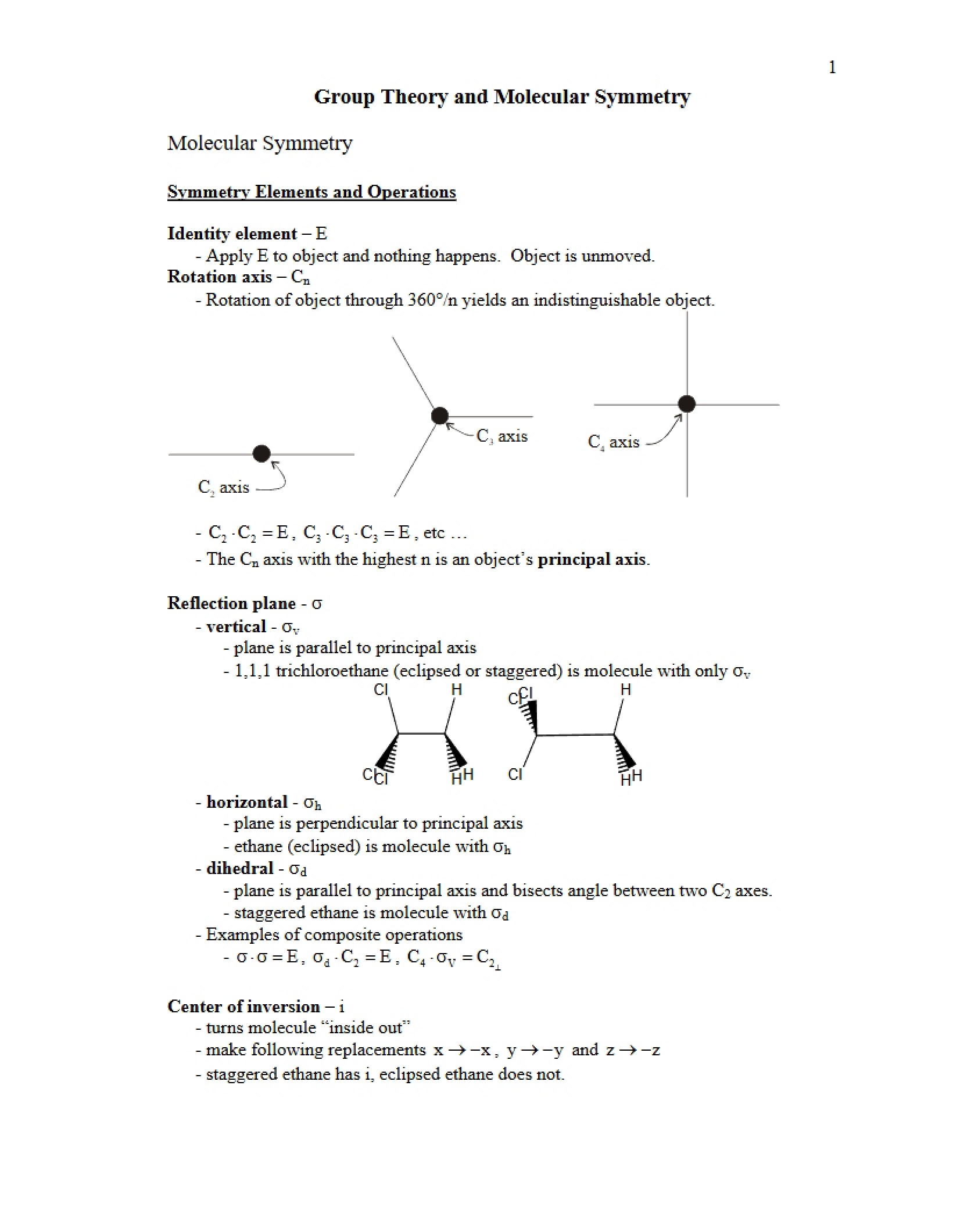Molecular Symmetry and Theory