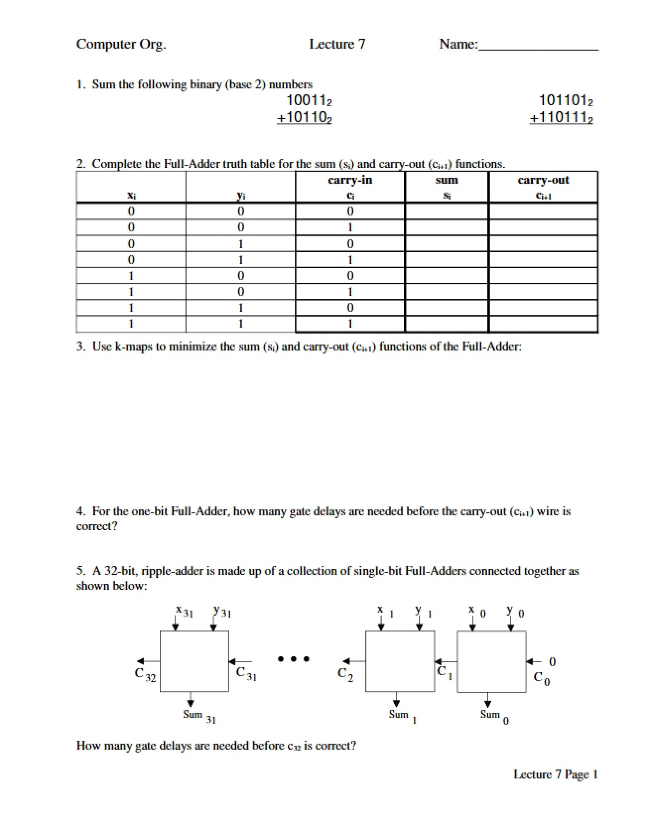 Computer Organization Study Guide
