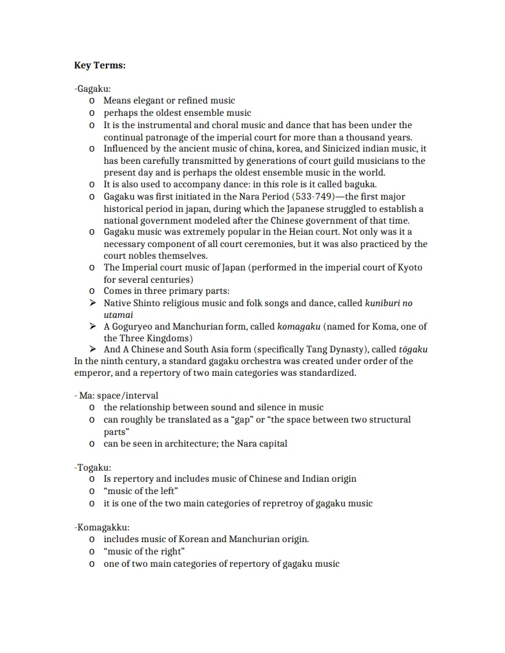 Class Notes Impact of Music