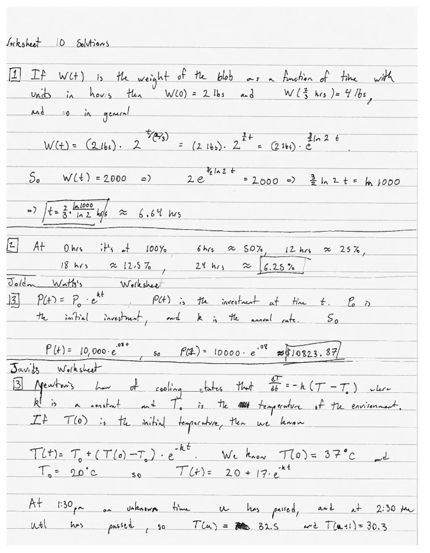 Solution Worksheet 10